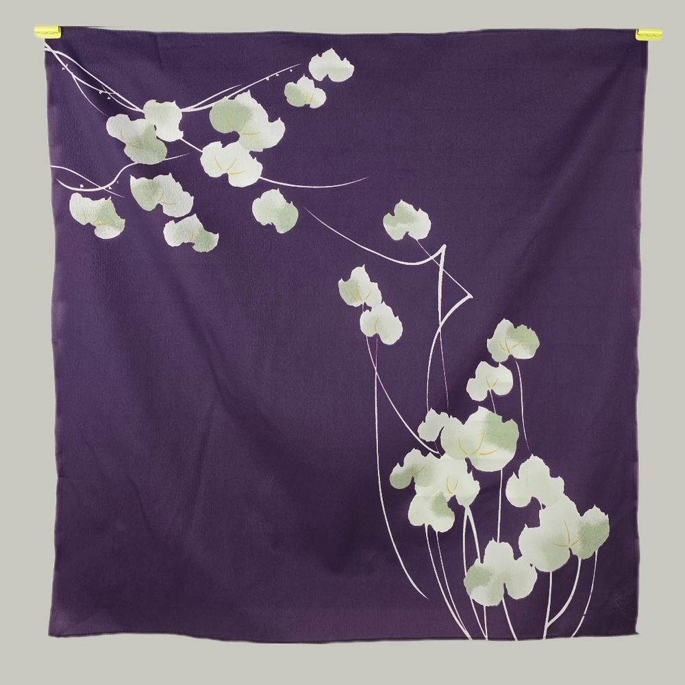 Purple Scarf with Floral Design